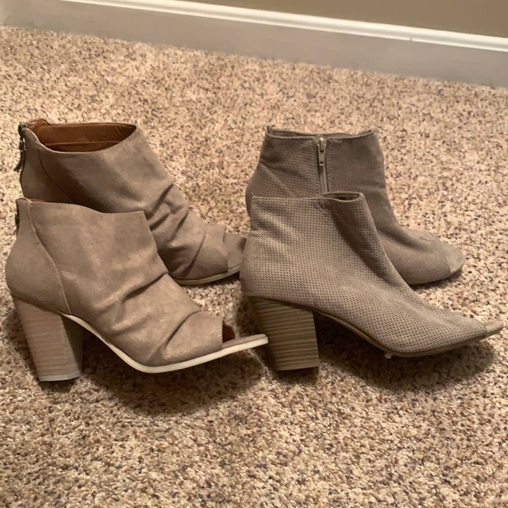 2 pairs Vici & Old Navy open toed booties size 10